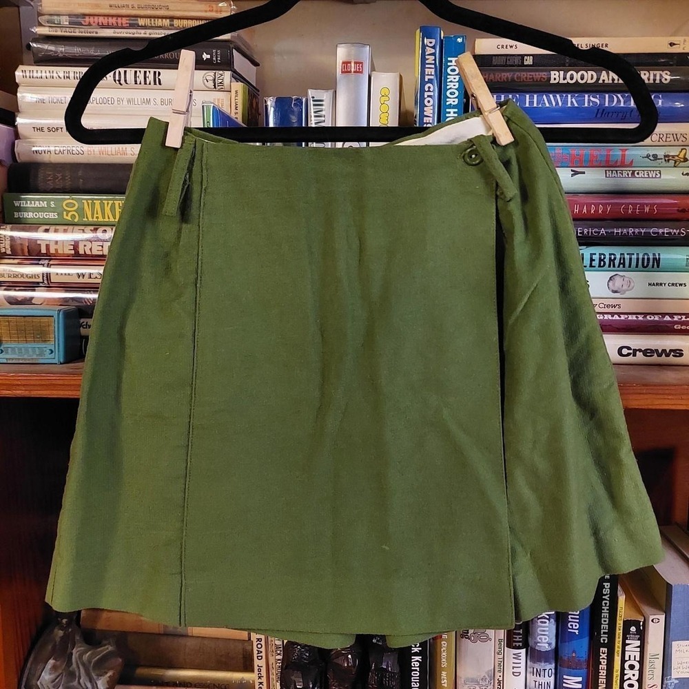 Vintage 70s Lady Wrangler Green Western Mini Skort XXS High Rise Permanent Press